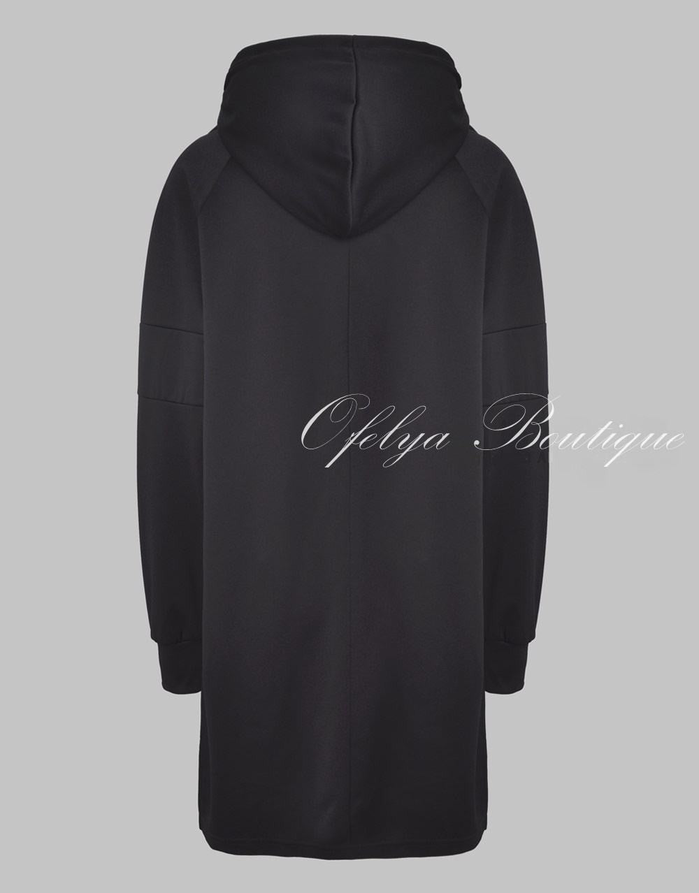 Men Raglan Sleeve Mega Extended Back Long Essential Jersey Drop Hoodie - Ofelya Boutique