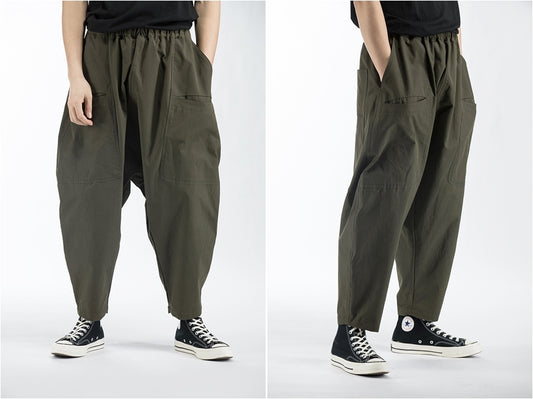 Men's Sarouel Wide Leg Trousers Japanese - Ofelya Boutique
