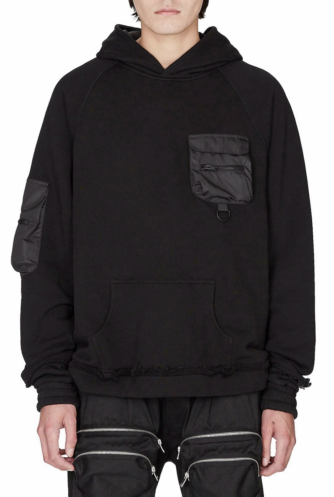 Men Techwear Military Oversized Hoodie with Tactical Sleeve