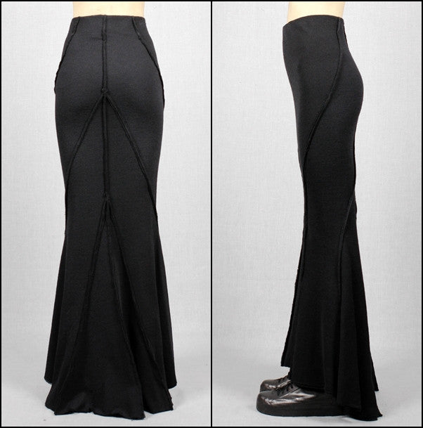 Wool Fishtail Skirt High-Waisted Japanese Long Skirt - Ofelya Boutique