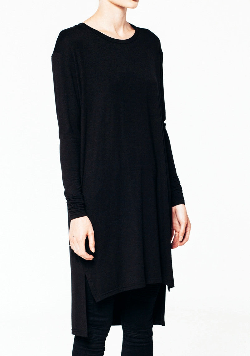Women Overlong Drop Back Under T-shirt with Centre Back Seam - Ofelya Boutique