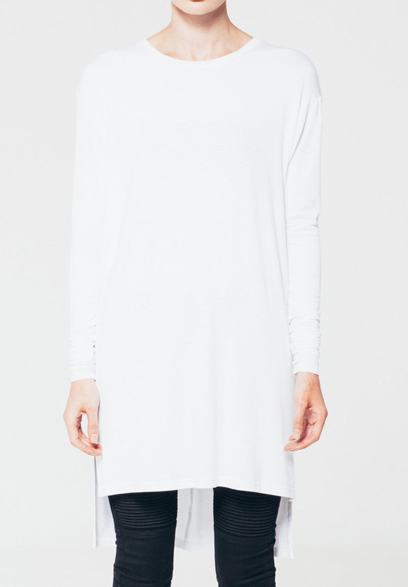 Women Overlong Drop Back Under T-shirt with Centre Back Seam - Ofelya Boutique