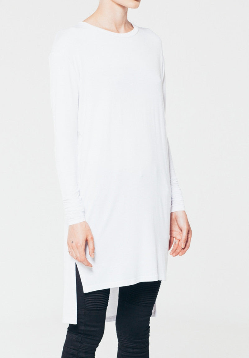 Women Overlong Drop Back Under T-shirt with Centre Back Seam - Ofelya Boutique