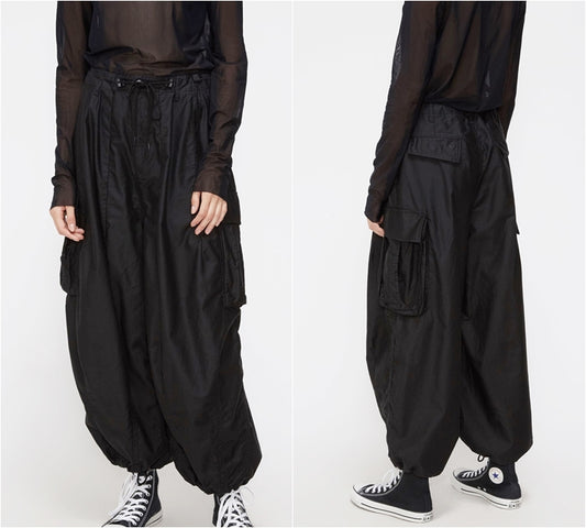 Cargo Pant / Drawstring Adjustment / Large Patch Pockets /Wide