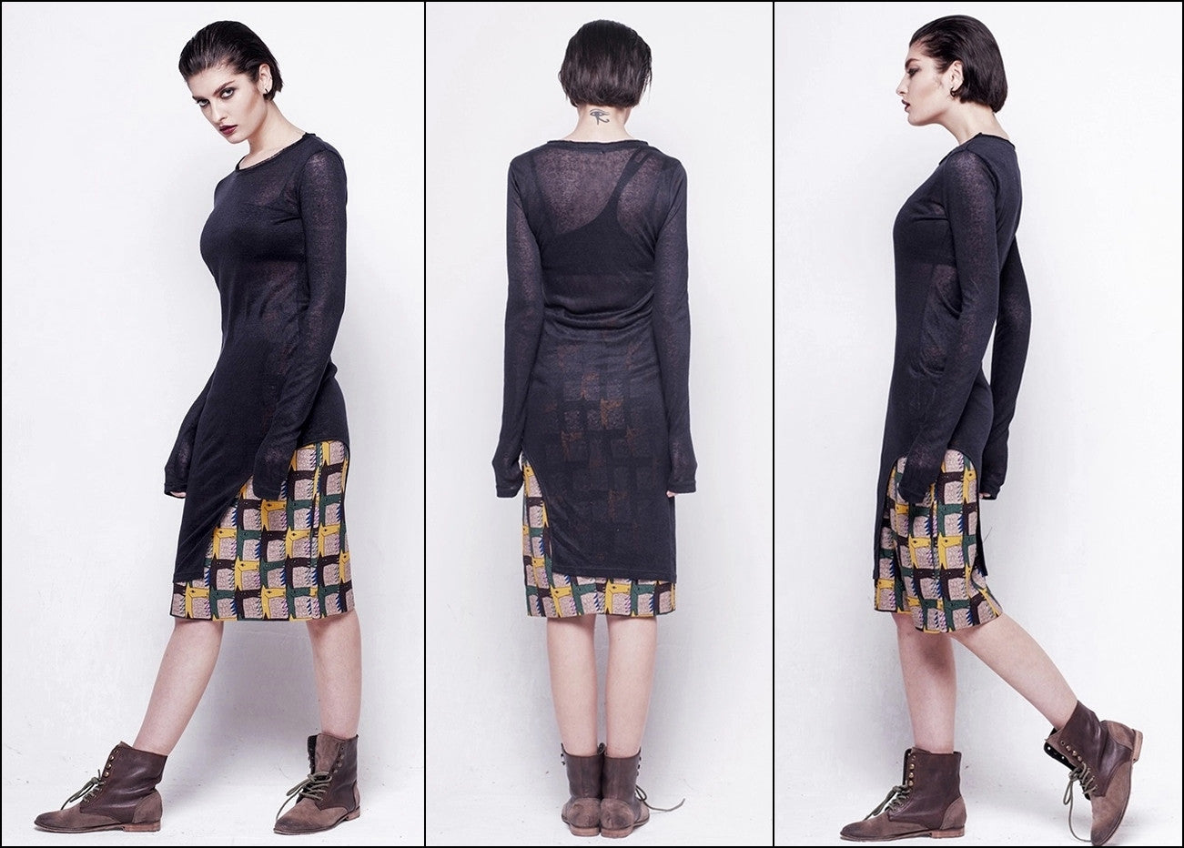 Viscose Cotton Long Sleeve Asymmetrical Hem Women's Sexy Dress - Ofelya Boutique