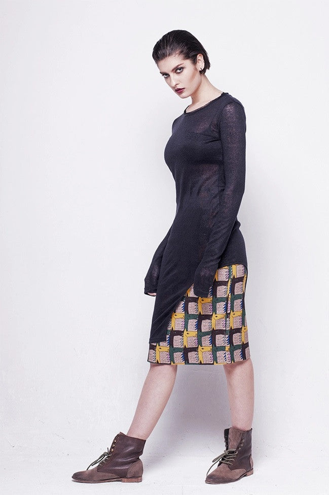 Viscose Cotton Long Sleeve Asymmetrical Hem Women's Sexy Dress - Ofelya Boutique