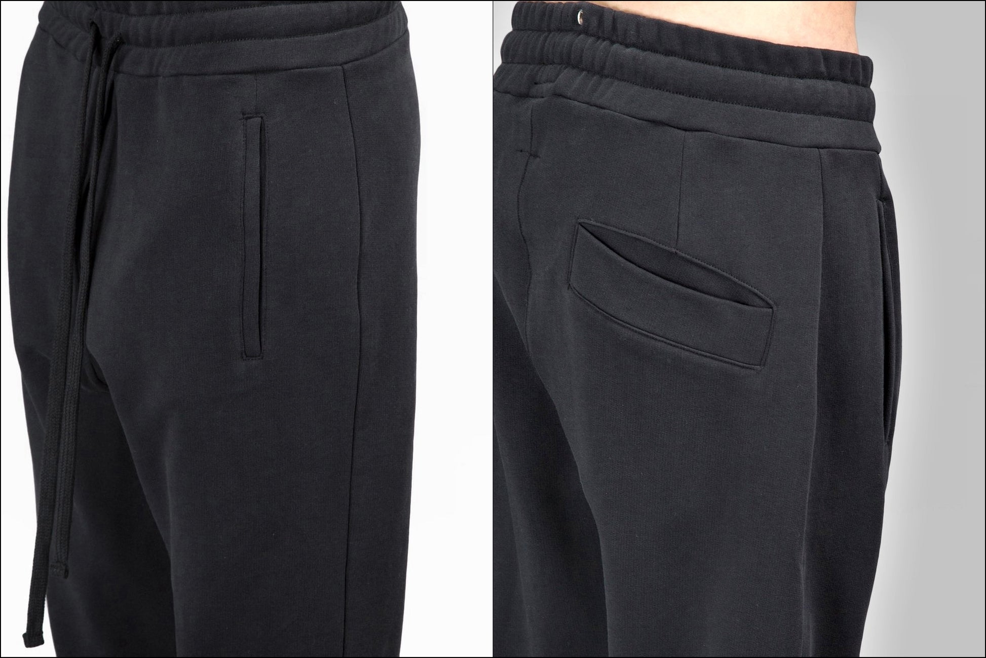 Women's Black Basic Trouser LOW CROTCH Sweatpant - Ofelya Boutique