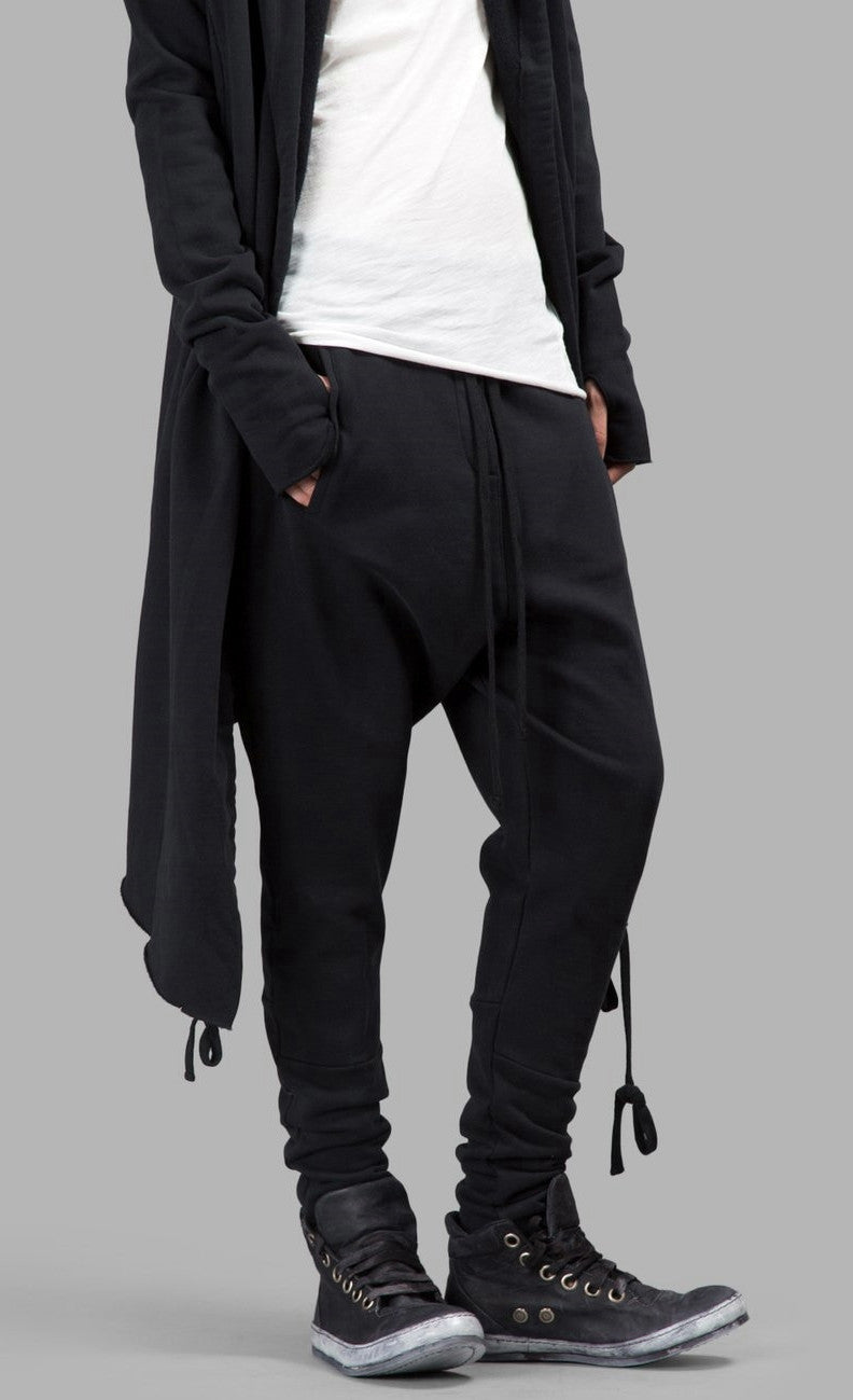WOMEN’S BLACK TROUSERS Loose Casual Low Crotch Harem Pants - Ofelya Boutique