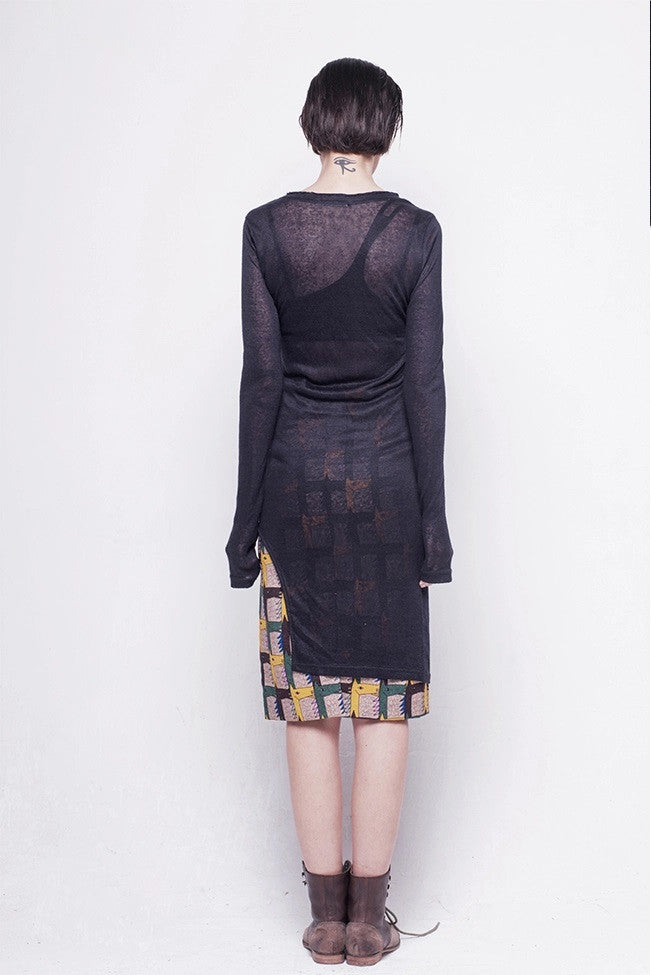 Viscose Cotton Long Sleeve Asymmetrical Hem Women's Sexy Dress - Ofelya Boutique