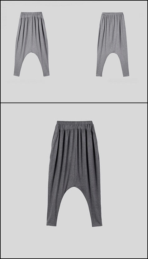 Women Long Drop Crotch Pants // Harem - Ofelya Boutique