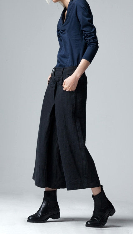 Original Design Wide Leg Culottes Women Casual Pants - Ofelya Boutique