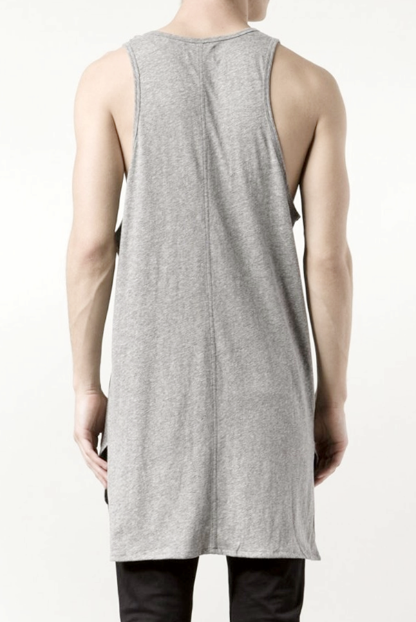 Essential Tank Extended Silky Long Tank Top Back Long Viscose Cotton-BB426 - Ofelya Boutique