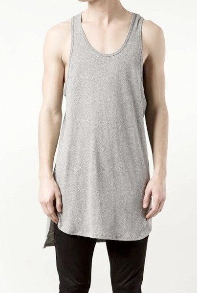 Essential Tank Extended Silky Long Tank Top Back Long Viscose Cotton-BB426 - Ofelya Boutique