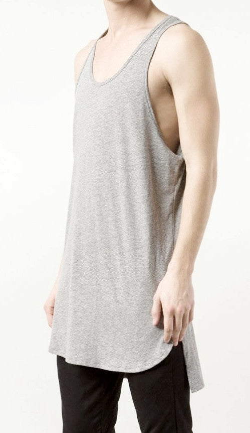 Essential Tank Extended Silky Long Tank Top Back Long Viscose Cotton-BB426 - Ofelya Boutique