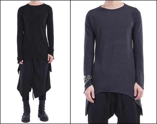 Men’s Round Neck T-Shirt Long Sleeves Viscose Cotton T-shirt - Ofelya Boutique