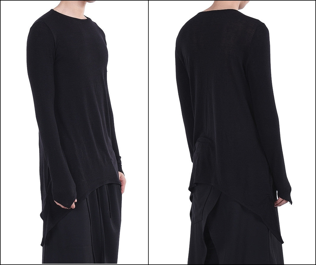 Men’s Round Neck T-Shirt Long Sleeves Viscose Cotton T-shirt - Ofelya Boutique