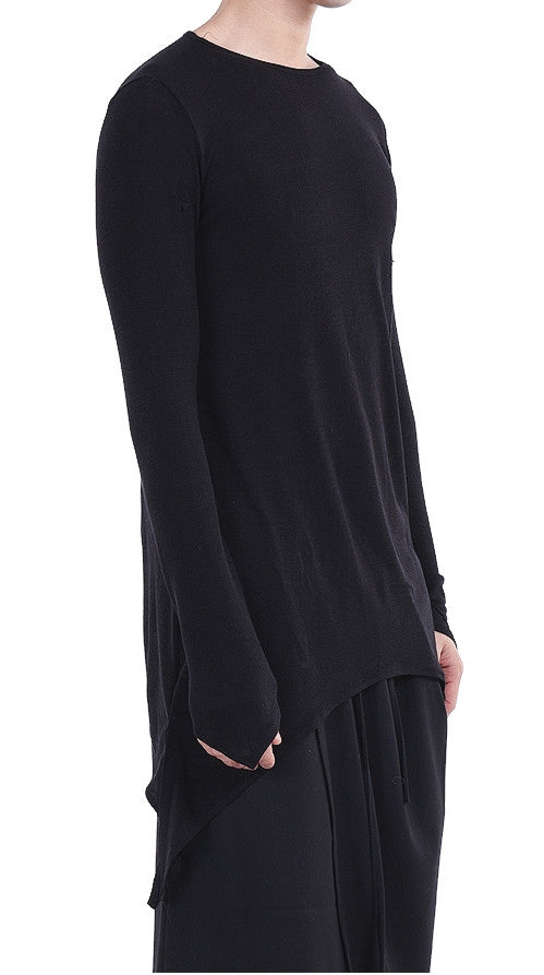 Men’s Round Neck T-Shirt Long Sleeves Viscose Cotton T-shirt - Ofelya Boutique