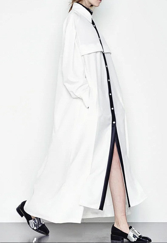 Women Crepe Top Dress Side Slit Overlong Mopping the Floor Long Skirt Kaftan - Ofelya Boutique