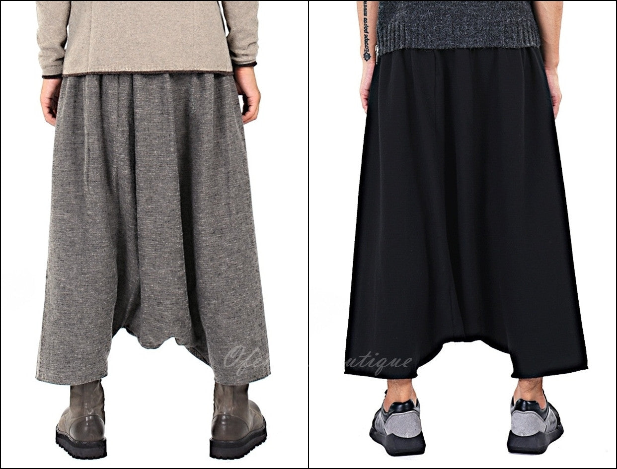 Sarrouel Japanese Wide Leg Stretch Cotton Trouser Yoga Pant / Unisex - Ofelya Boutique