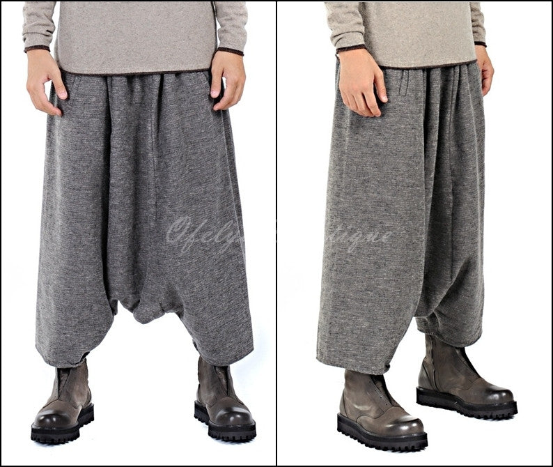 Sarrouel Japanese Wide Leg Stretch Cotton Trouser Yoga Pant / Unisex - Ofelya Boutique