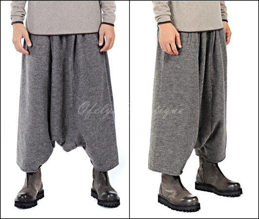 Sarrouel Japanese Wide Leg Stretch Cotton Trouser Yoga Pant / Unisex - Ofelya Boutique