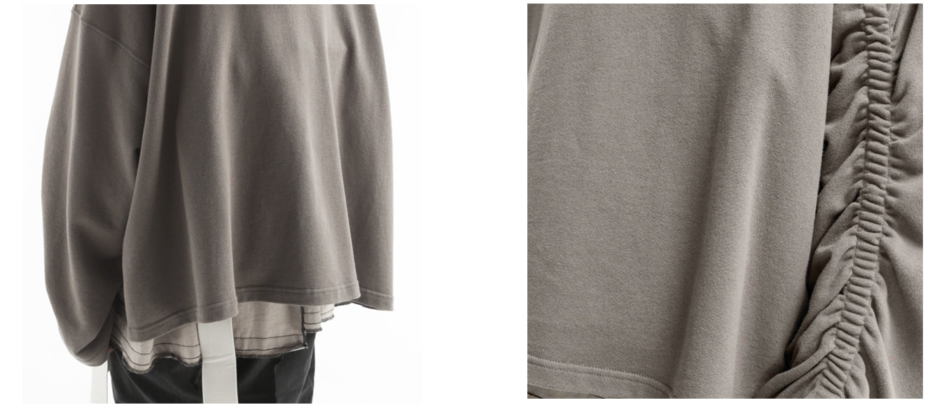 Men's Military Relaxed Winter Oversized Pullover Hoodie / Stich Lines on the Side Ways Sleeves / Back to School - Ofelya Boutique