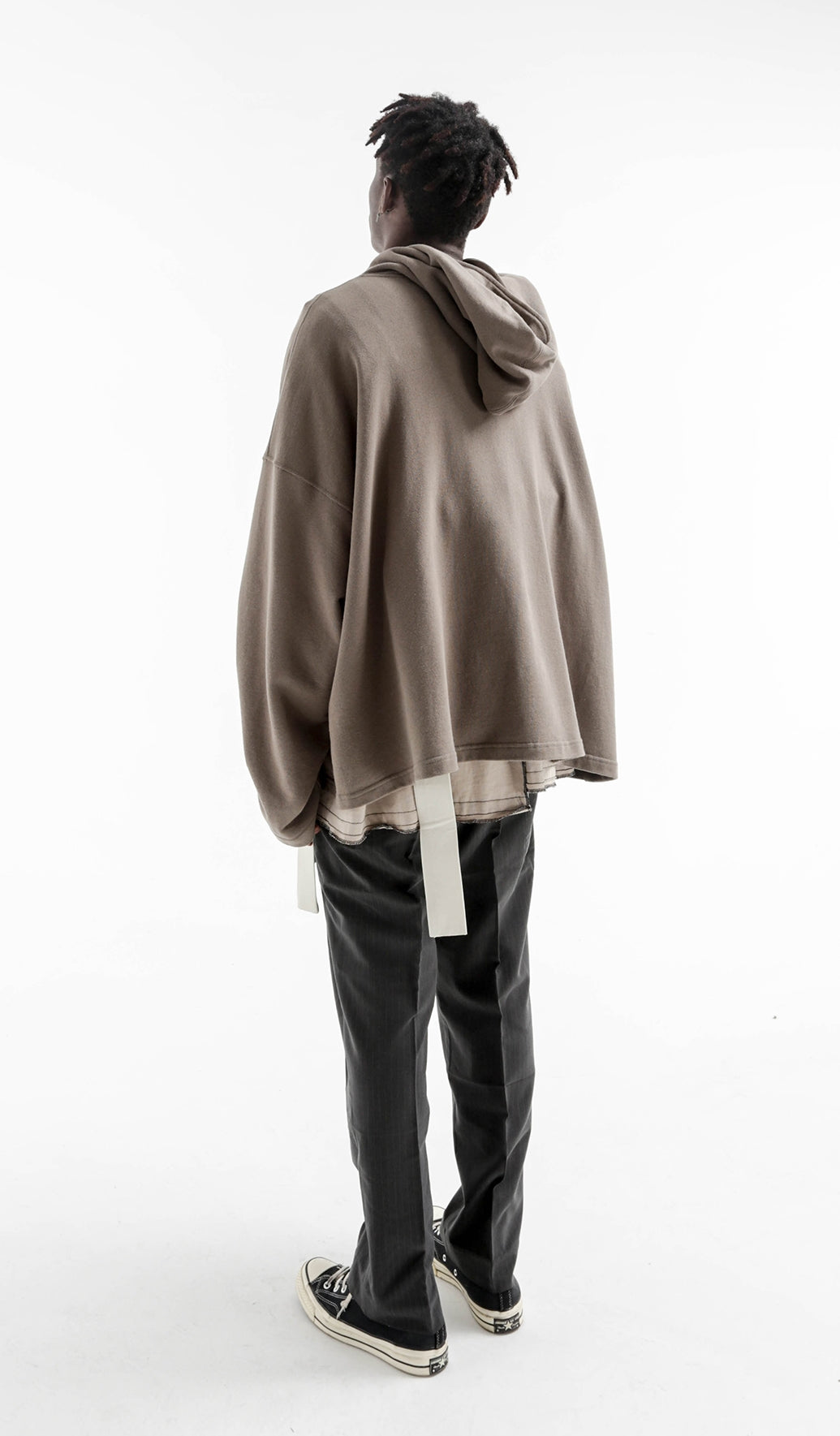 Men's Military Relaxed Winter Oversized Pullover Hoodie / Stich Lines on the Side Ways Sleeves / Back to School - Ofelya Boutique