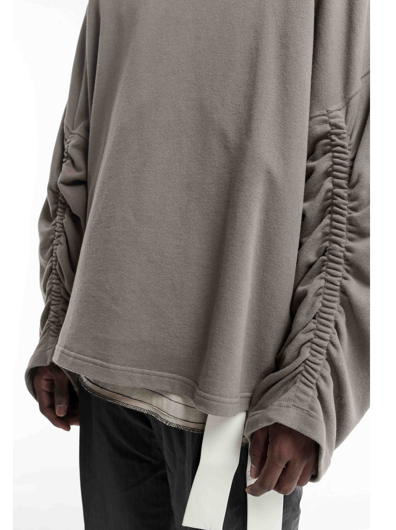 Men's Military Relaxed Winter Oversized Pullover Hoodie / Stich Lines on the Side Ways Sleeves / Back to School - Ofelya Boutique