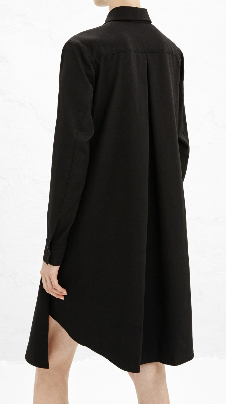 Crossover Buttoned Dress // Loose Fit Cape-Style Blouse Shirt - Ofelya Boutique
