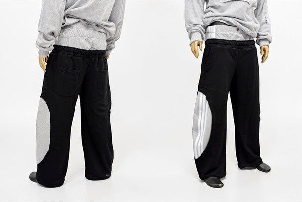 Black Wide Leg Jogger Pants, Streetwear Track, Y2K Baggy Sweatpants, Color Block Athletic , Hip Hop Lounge, Oversized Casual Trousers -BB302