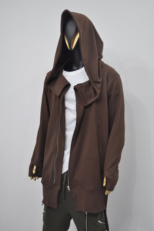 Overlong Ashashin Oversized Hood Long Sleeve Hoodie/ Cyber Goth Jacket,