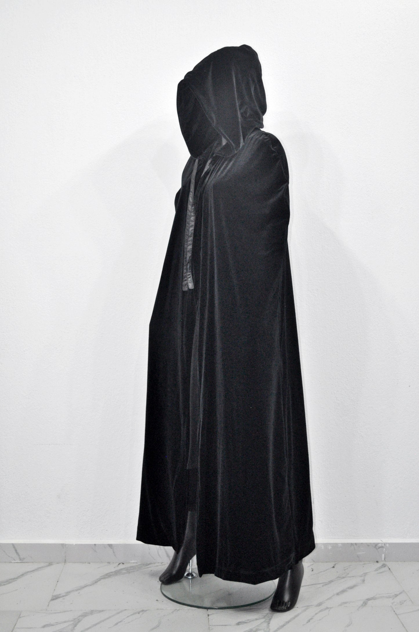 Halloween ! Punk Rave The Vampire's Wife The Crypt Crusader Velvet Cape with Satin Ties-BB940