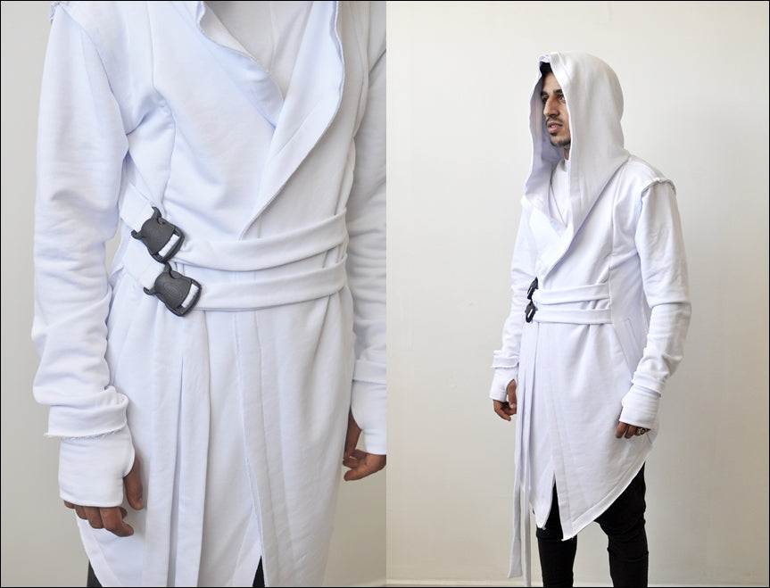Assassin's Creed Hooded Cardigan Kimono,Long Asymmetrical Steampunk Futuristic - BB0102