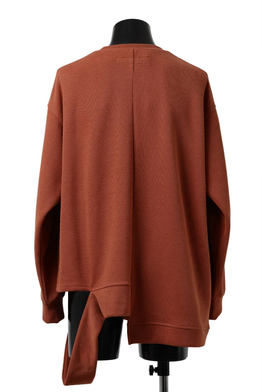 ASYMMETRY LOOP HEM TOP / Oversized Fit Vertically Falling JERSEY