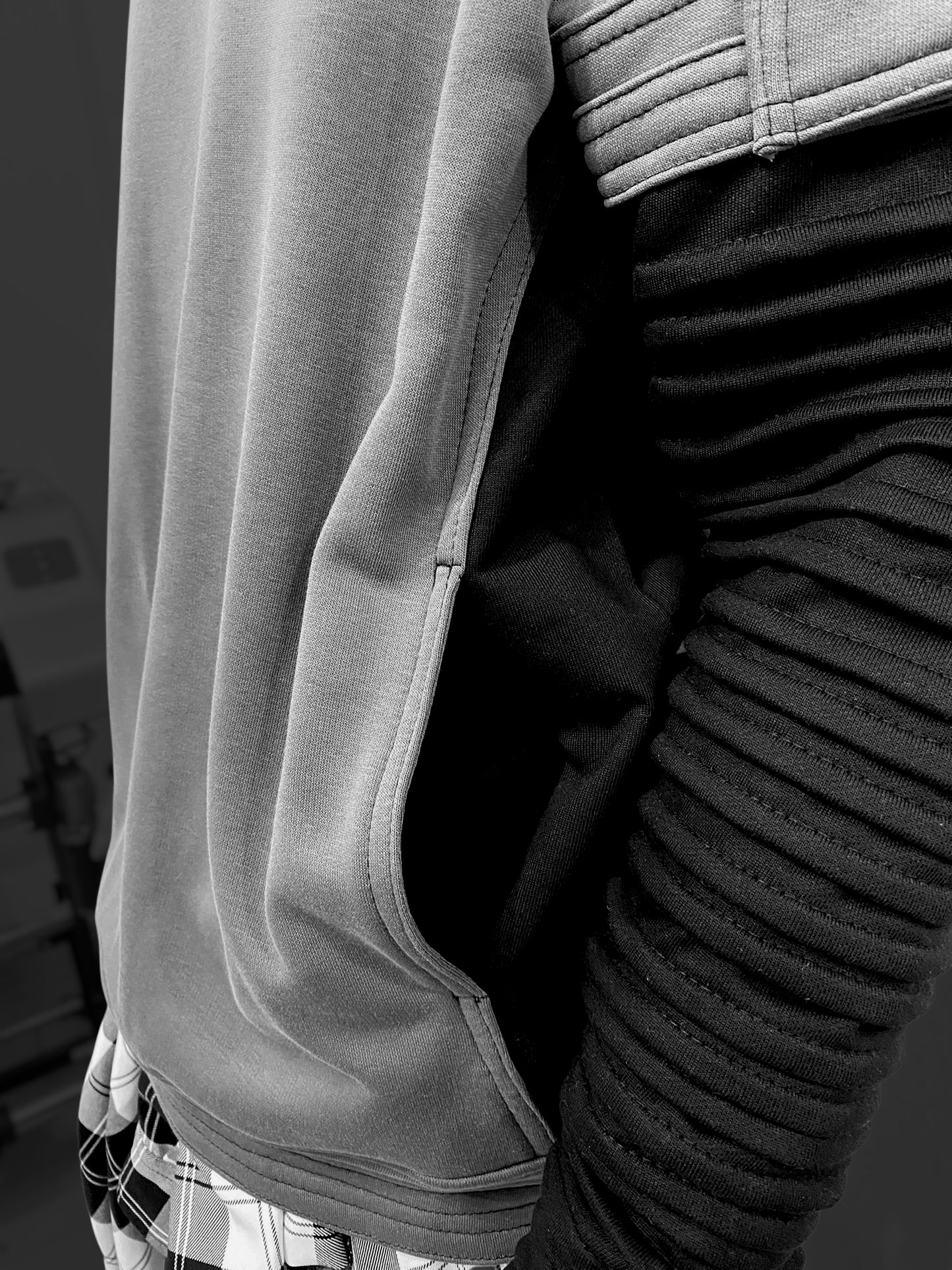 Cyberpunk Techwear Hoodie for Men • Futuristic Streetwear Hooded Sweatshirt • Dreadlock Hood Design • Layered Sleeve Tech • Urban -BB0188