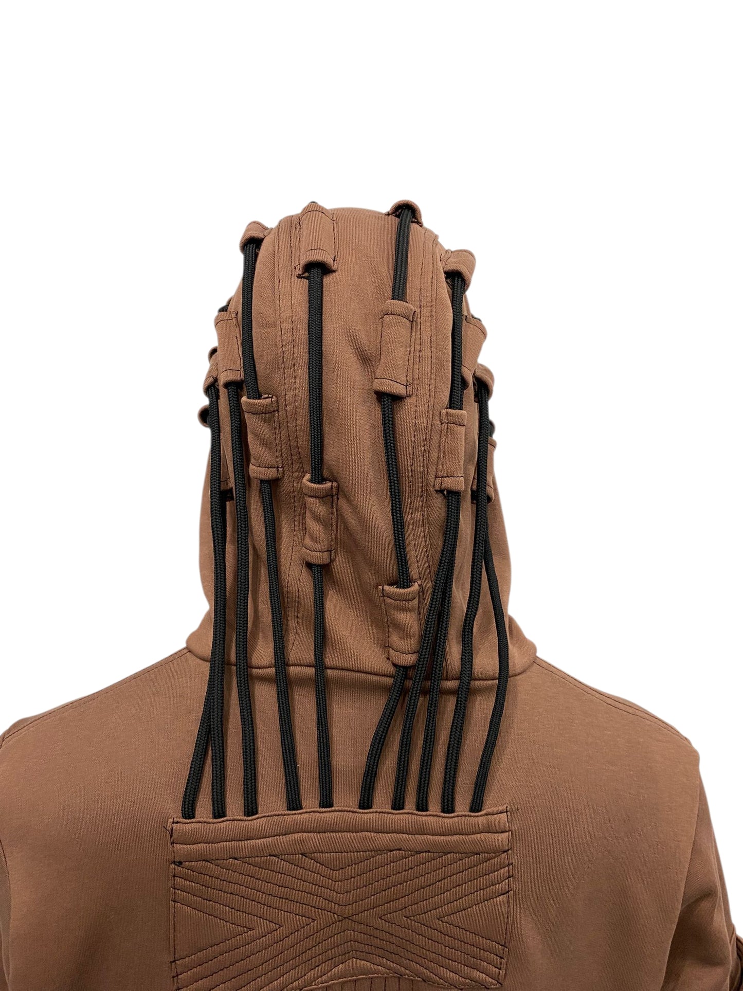 Cyberpunk Techwear Hoodie for Men • Futuristic Streetwear Hooded Sweatshirt • Dreadlock Hood Design • Layered Sleeve Tech • Urban -BB0188