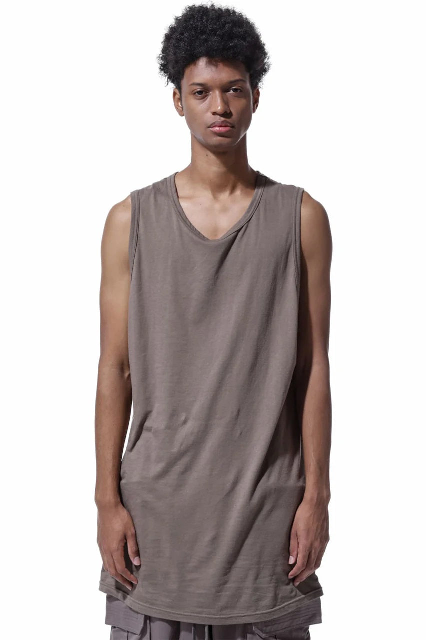 A.F T LOOSEY LONG TANKTOP , Essential Silky Longline Oval Cut Top