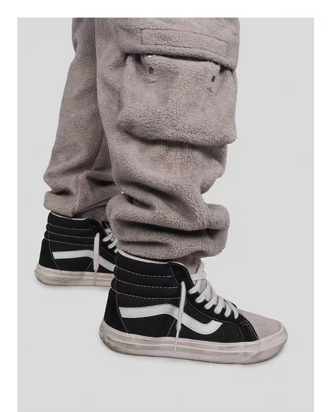 2077 Mens Winter Soft Casual Streetwear Loose POCKETS Trousers Kanye Bottom Zipper Trouser