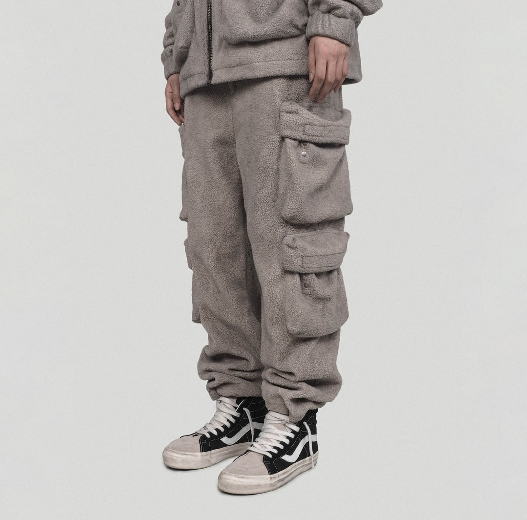 2077 Mens Winter Soft Casual Streetwear Loose POCKETS Trousers Kanye Bottom Zipper Trouser-BB298