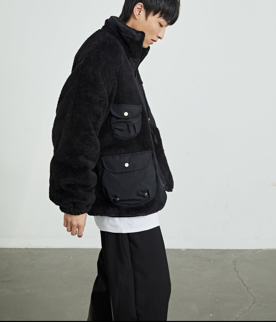 Men's Plus Size Oversized Sherpa Anorak BoxyFit Furry Jacket / Warm Winter Hoodie