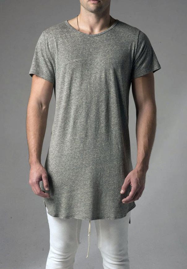 Extended Essential Short Sleeve Long Viscose Cotton Tee