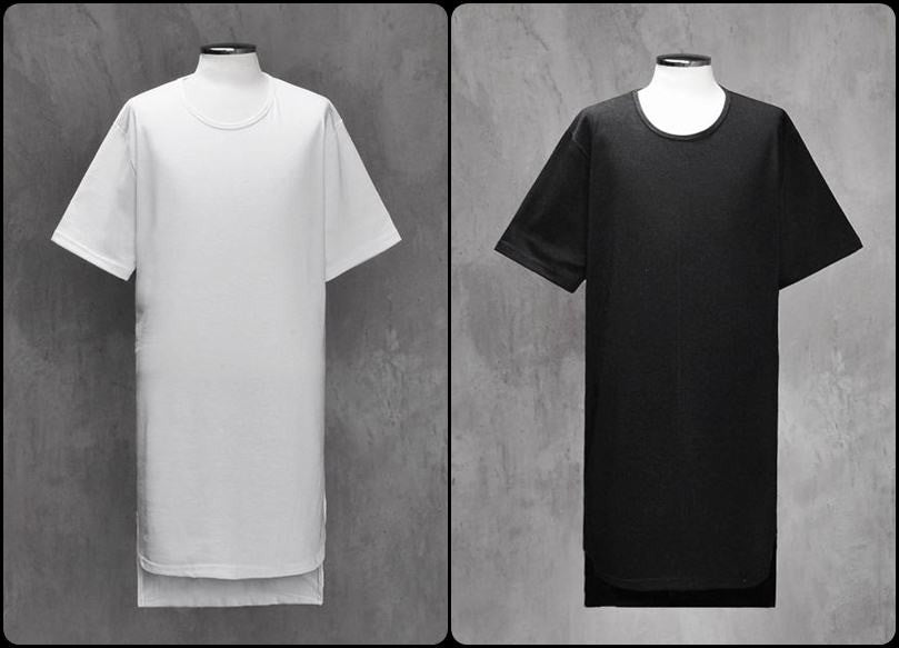 Extended Essential Short Sleeve Long Viscose Cotton Tee
