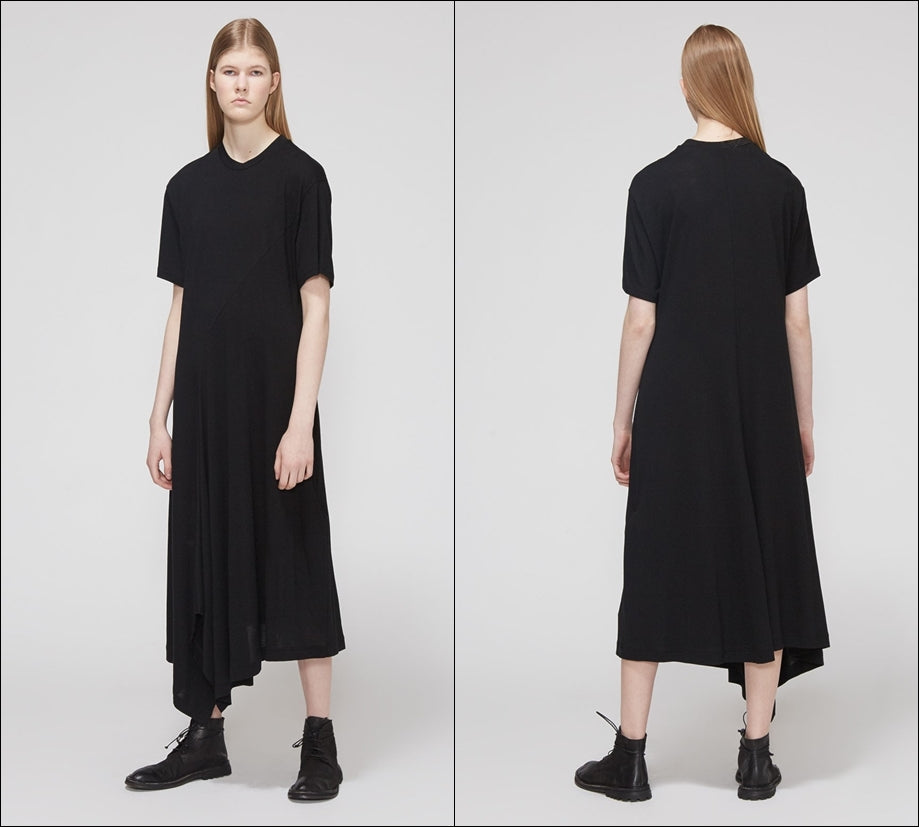 YHJI YAMAMTO Asymmetrical Hem Dress / Plus Size