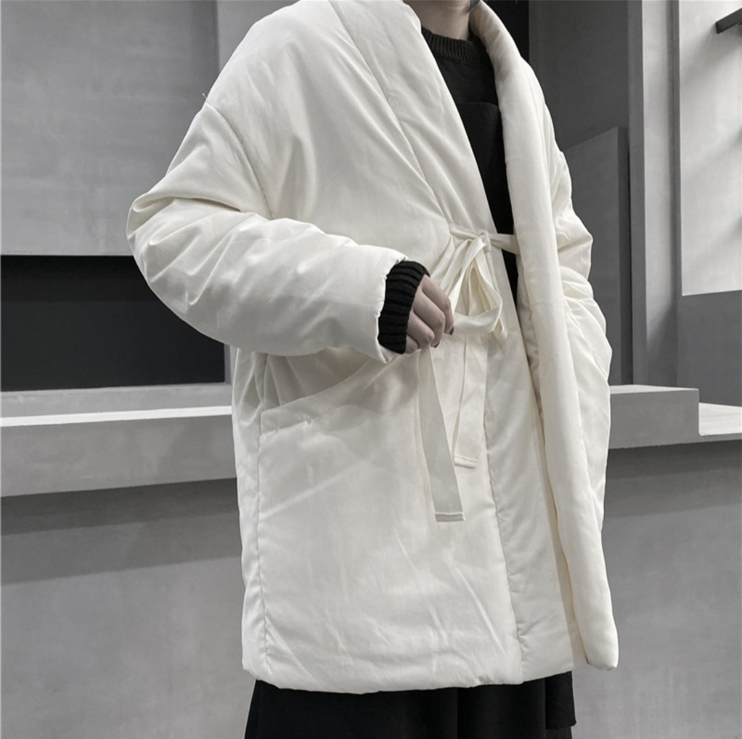 PRIJOUHE Mens Japanese Fashion Kimono Cardigan Plus Size Jacket Yukata  Casual Cotton Linen Seven Sleeve Lightweight
