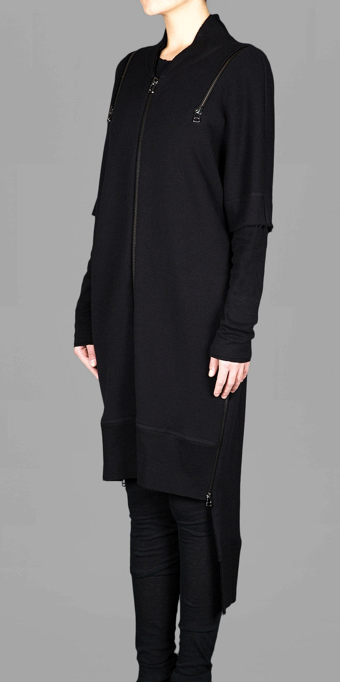 Oversized Overlong Jersey Long Sleeve Hoodie with Shoulder and Sides