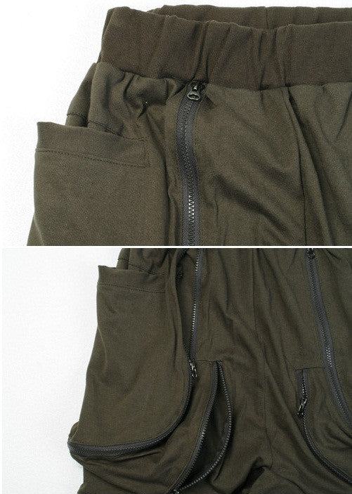 Asymmetric Extravagant Black Loose Casual Drop Crotch Harem Pants / Ca ...