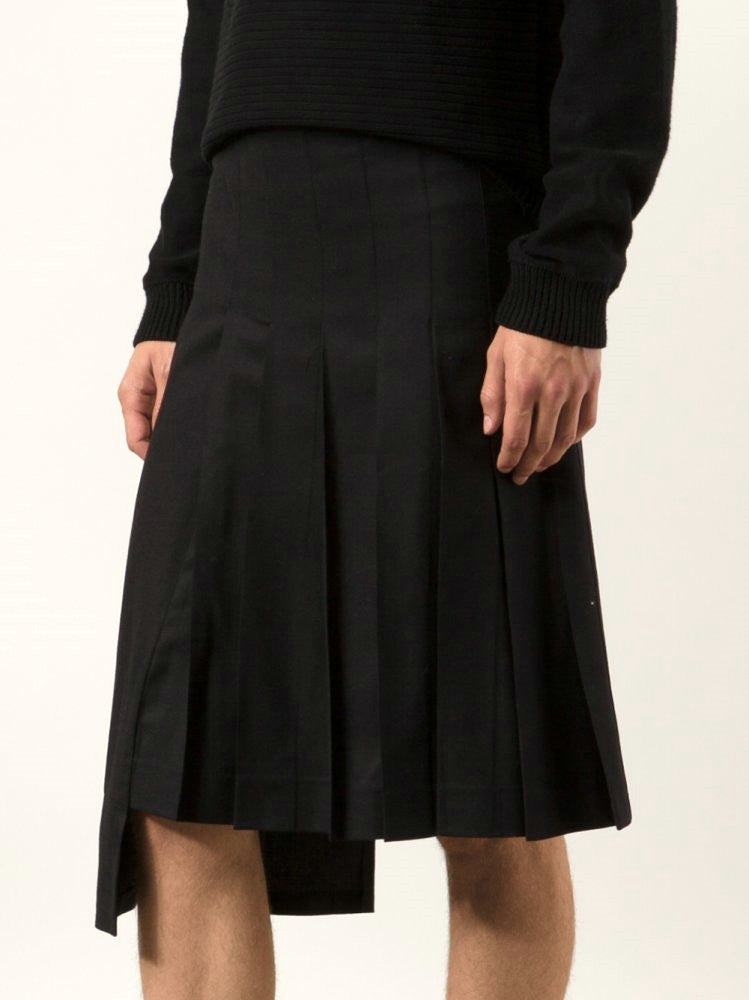 Men's Pleated Short Kilt  / Asymmetric Skirt