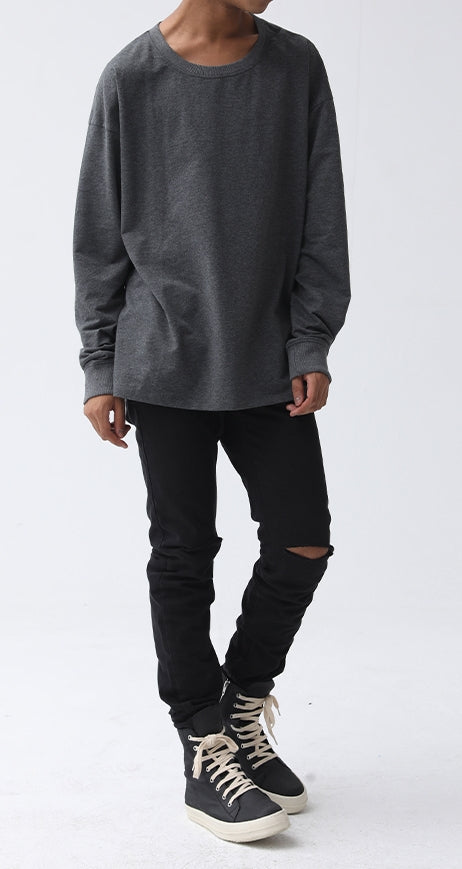 Mens loose best sale round neck sweatshirt