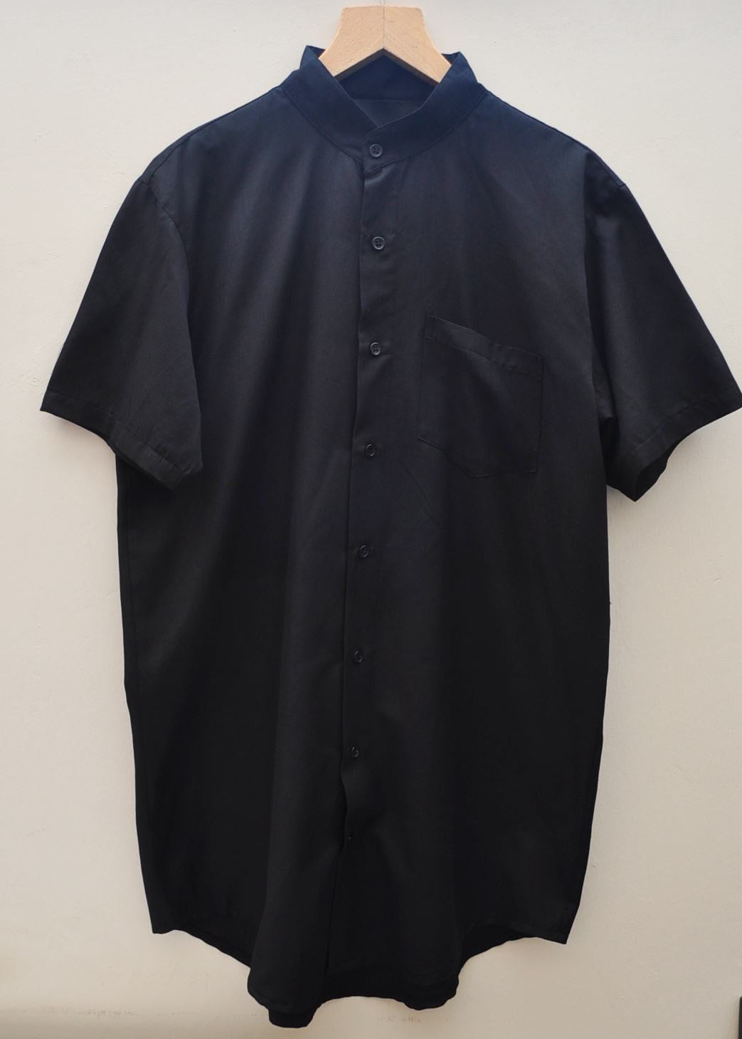 Men's Overlong Oxford Cotton Short Sleeve KW Style Shirt