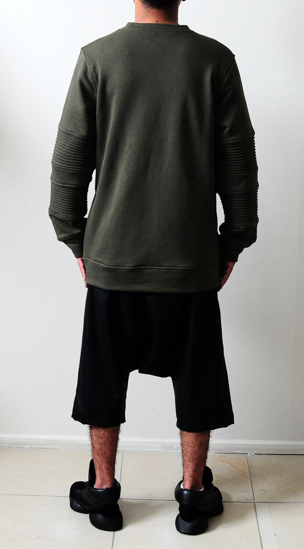 Men's French Terry Kangaroo Pocket Crew Neck Sweatshirt Grey / XL